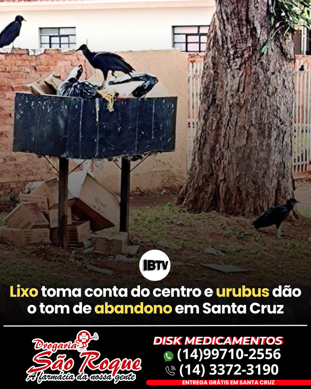 Post de notícia jornalístico preto e vermelho - 2