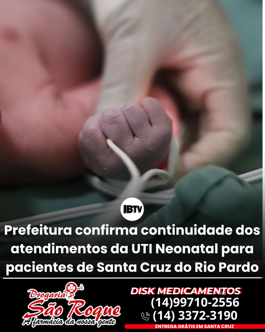 Post de notícia jornalístico preto e vermelho