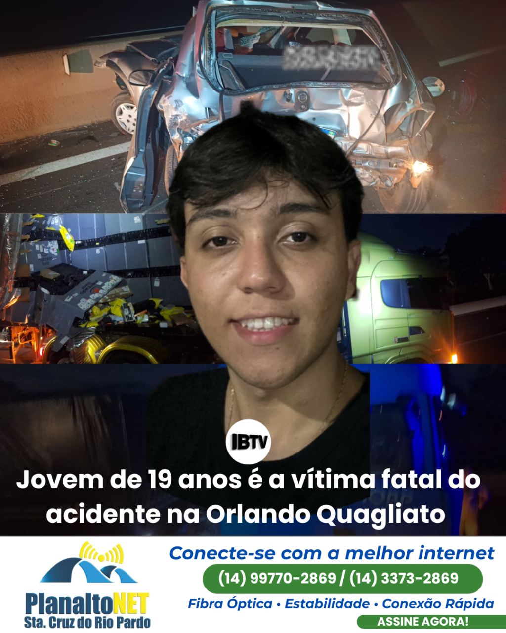 Post de notícia jornalístico preto e vermelho