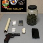 Força Tática apreende arma e drogas e prende suspeito em ação na noite de terça-feira em Ourinhos