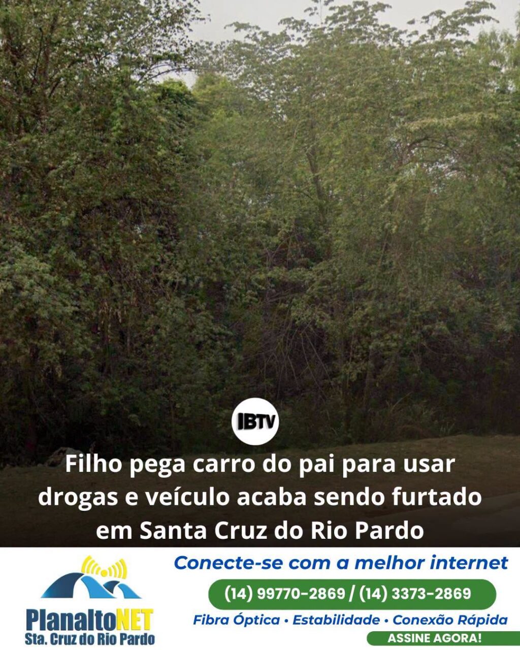 Filho pega carro do pai para usar drogas e veículo acaba sendo furtado em Santa Cruz do Rio Pardo